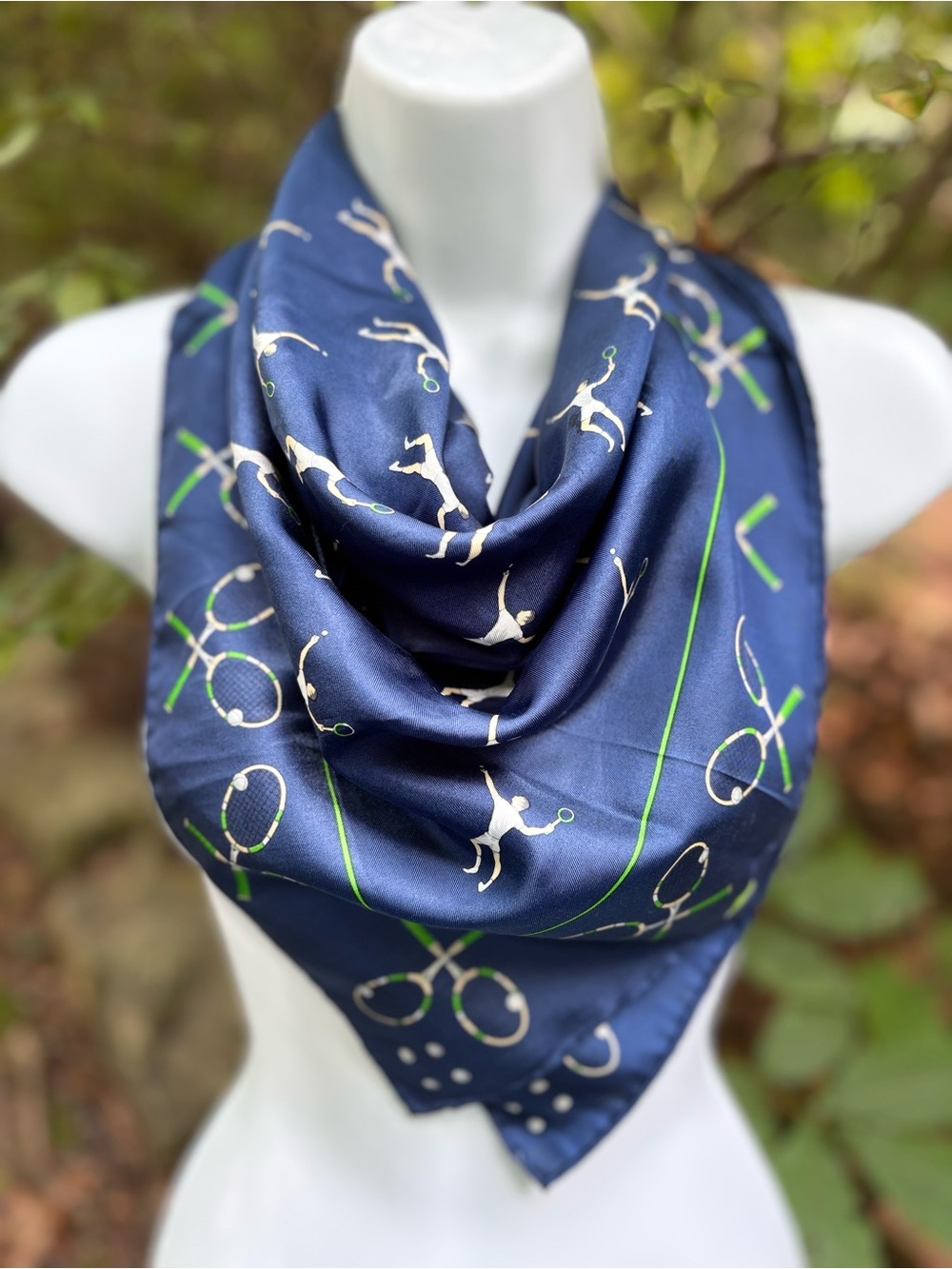 Vintage Echo Tennis Motif  Scarf